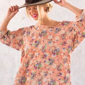 Magnolia Pearl Floral Blockprint Viggo Tee Mumbai